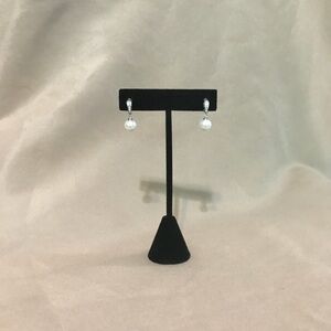 New pearl and cubic zirconia dangle earrings